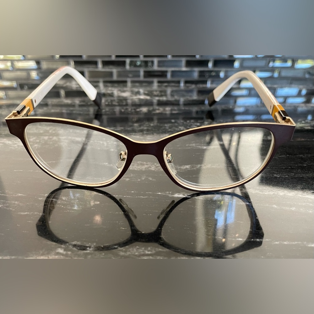 Furla Classic Cat Eye Bifocal Eyeglasses Cream Brown OM12 VFU107K - Picture 4 of 4